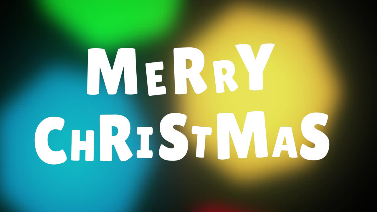 animación del texto de saludos de la temporada con luces de hadas parpadeantes sobre fondo negro