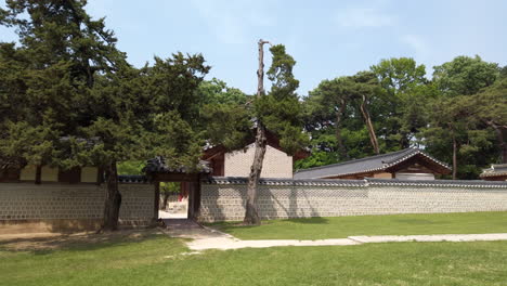 Walls and buildings at Hongureung Royal tombs in Geumgok South Korea.  Unesco World Heritage Site.