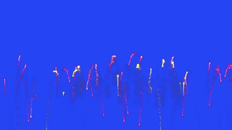 colorful fireworks display on blue background