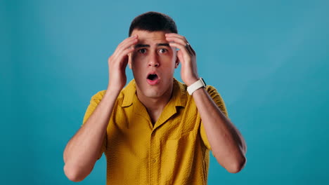 man with surprised expression