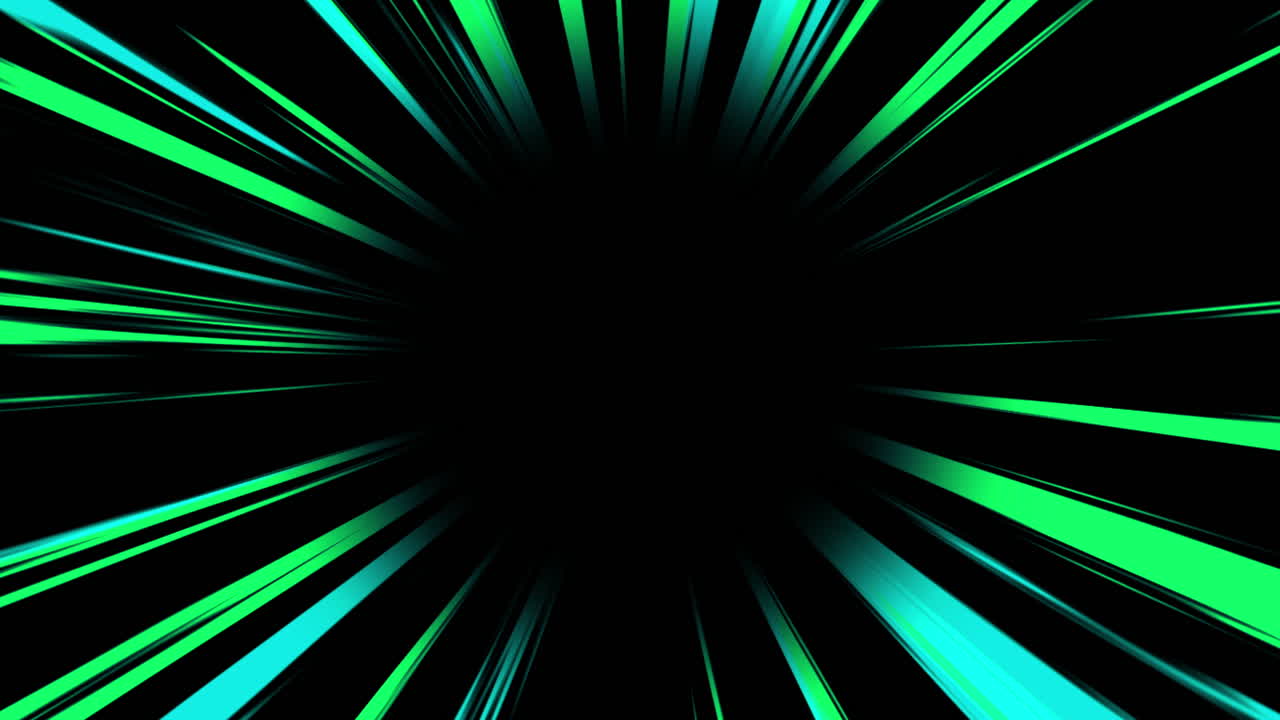Abstract Green and Cyan Radial Speed Lines Animation