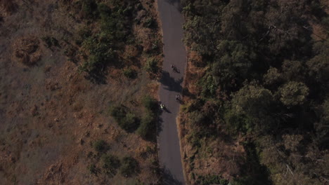 top down view of cyclists in a park in mexico city