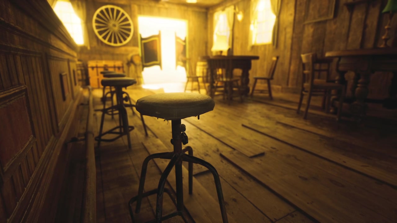 Ricordi di un vecchio bar, pub impolverato con mobili consunti che raccontano storie passate.