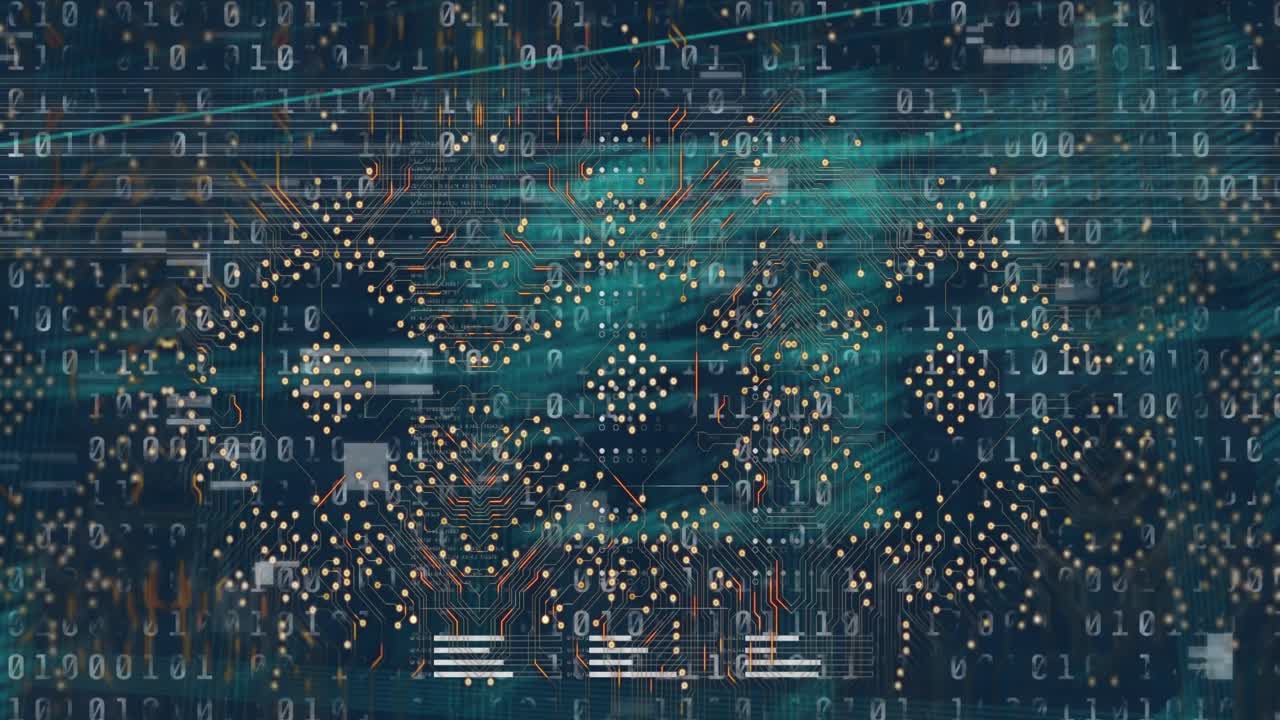 Animation of interference over computer circuit board and data processing