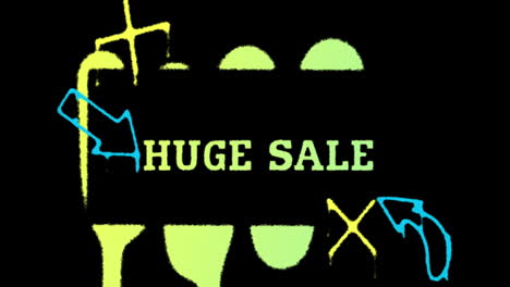 words huge sale drawing with paint