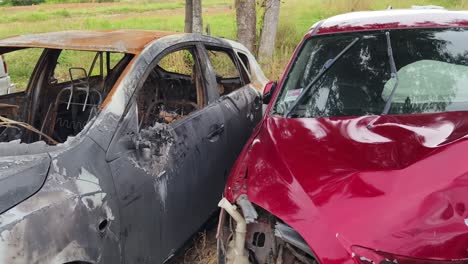 coches dañados después de un accidente
