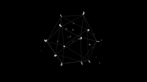 Animation-of-network-with-data-processing-and-euro-signs-over-black-background