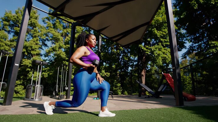 Plus-Size Woman Working Out Outdoors
