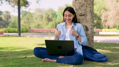 Indian-employee-working-from-a-park