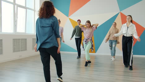 dance class in a modern studio