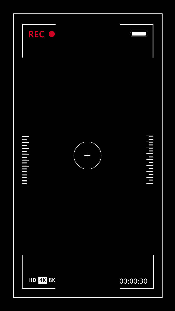 Camera Viewfinder Recording Interface Overlay on Black Background