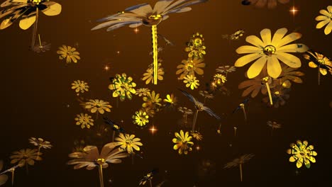 gold flower particle loop animation