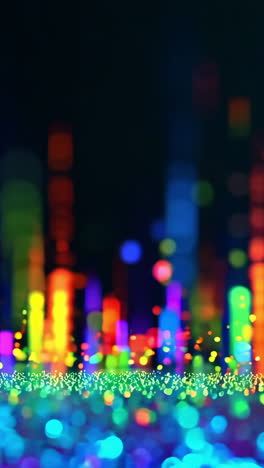 a colorful image of a rainbow with many different colored lines and dots. the image has a vibrant and lively mood, with the colors and shapes creating a sense of movement and energy