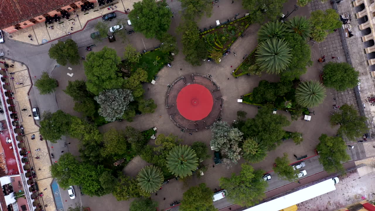 멕시코 치아파스의 산 크리스토발 데 라스 카사스 시의 공중 전망