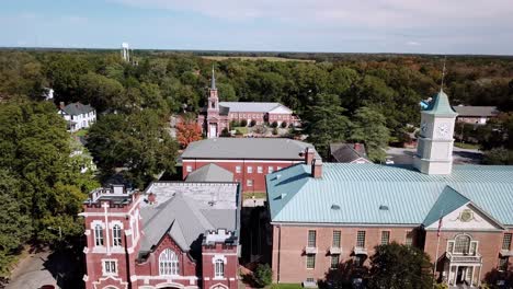 Aerial-Pull-Tarboro-NC,-Tarboro-North-Carolina-in-4k