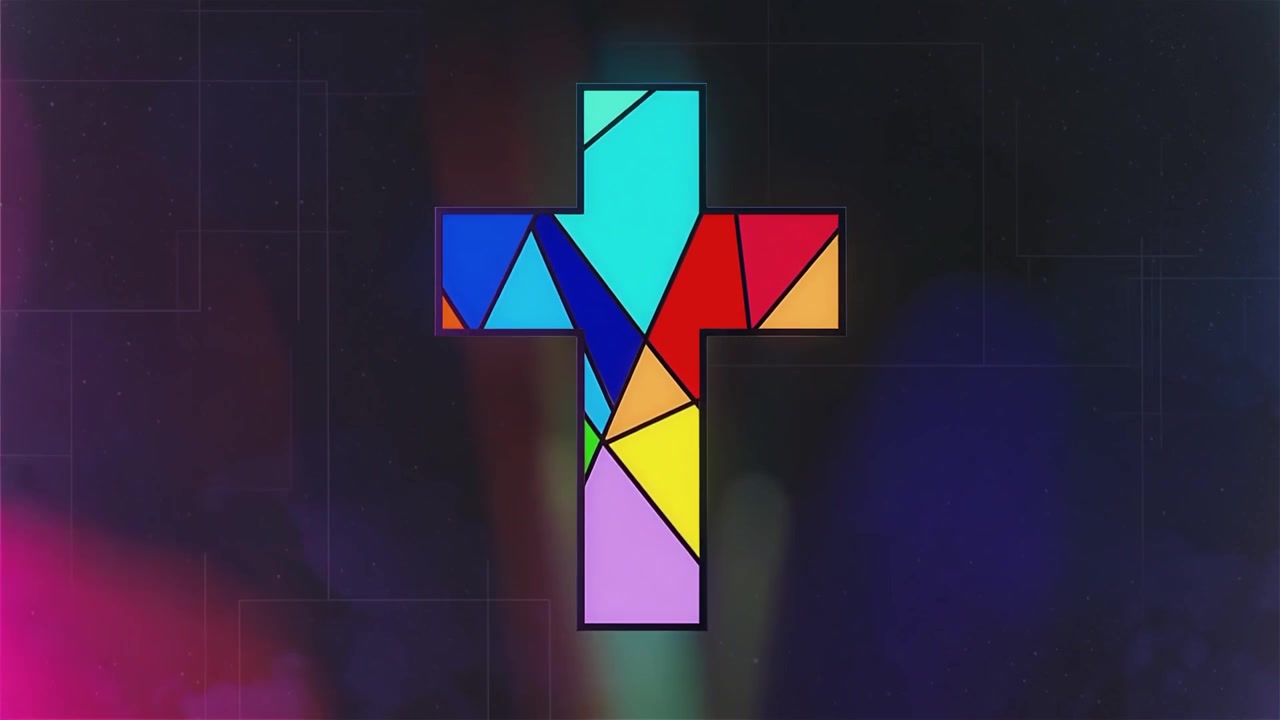 Christliches Kreuz, himmlisches Licht, Anbetungshintergrund.