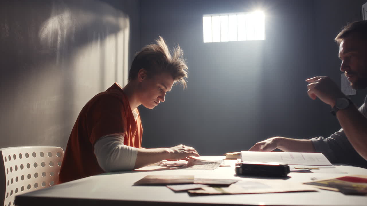 Female Inmate Throwing Papers and Yelling at Investigator during Interrogation