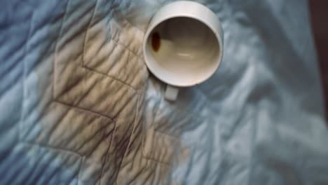 coffee stain on blanket