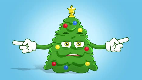 árbol de navidad de dibujos animados puntero lateral doble con animación facial alfa mate