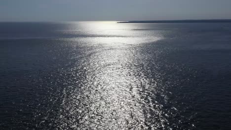 serene peaceful aerial trucking flight over coastal waters in the northeast usa