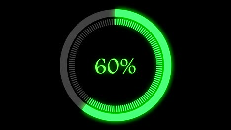 infografías de color verde 4k gráfico circular con un porcentaje creciente de 0 a 100 gráfico de movimiento y fondo de animación.
