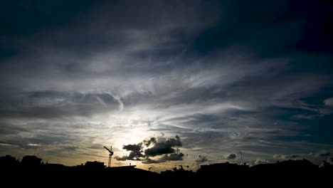 Time-lapse-high-resolution-video-of-an-urban-setting-with-a-beautiful-sunset-in-the-background--Israel