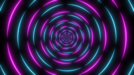 telón de fondo de marco de neón. telón de neón abstracto animación en bucle azul y púrpura. marco de led con espacio. bucle de línea brillante.