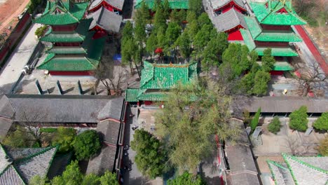 aerial photo of shaolin temple in songshan, henan, china