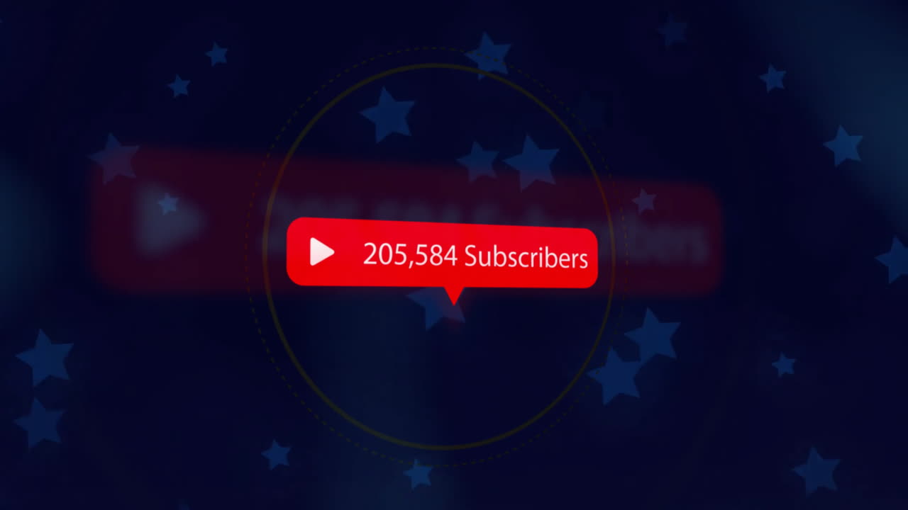 animação de ícones e formas de mídia em fundo azul