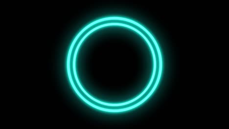 anillos de círculo de neón brillantes animación de video abstracta
