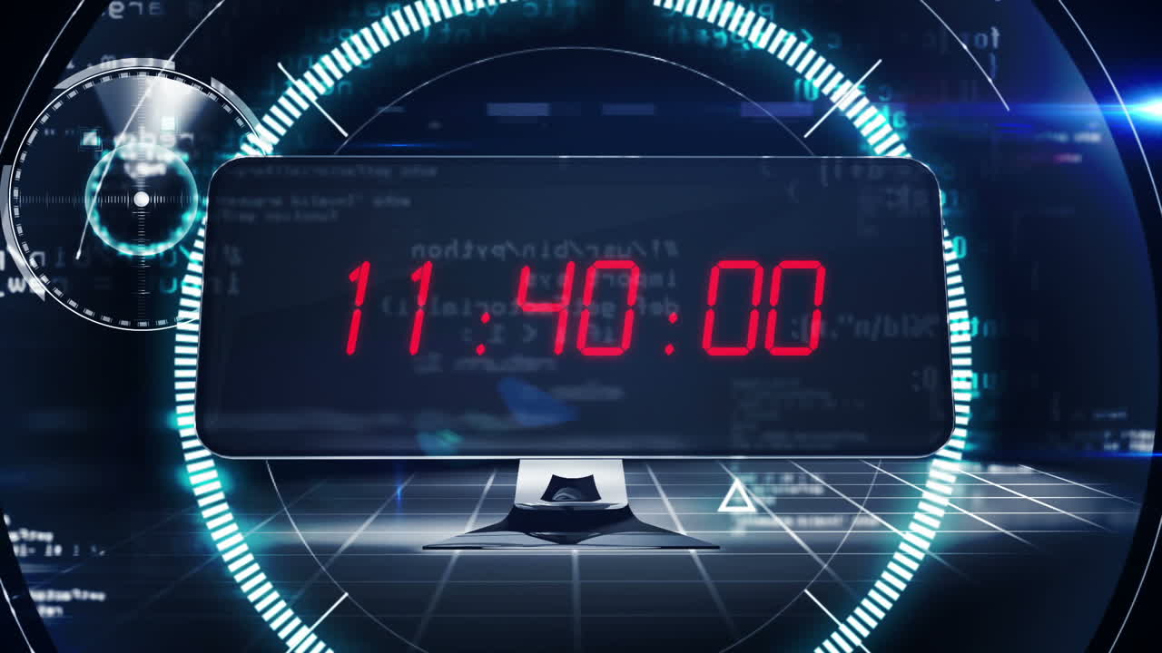 Countdown to 2015 on computer screen in tech style
