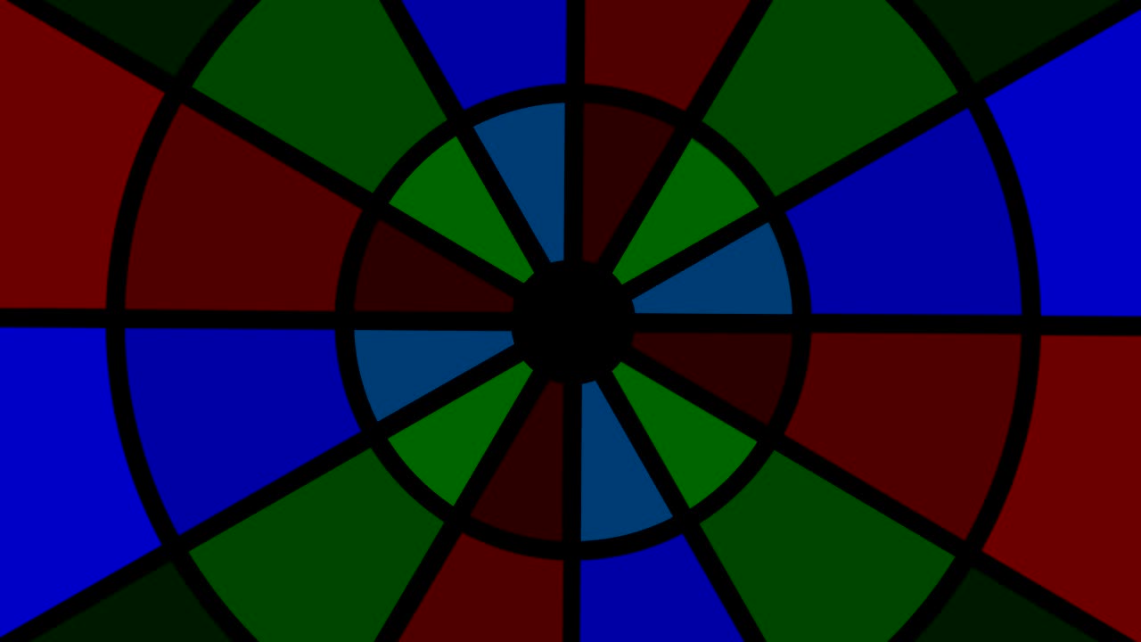 커 포인트가 중앙에 위치하여 전체 배경을 는 다양한 색상의 원형 프입니다.