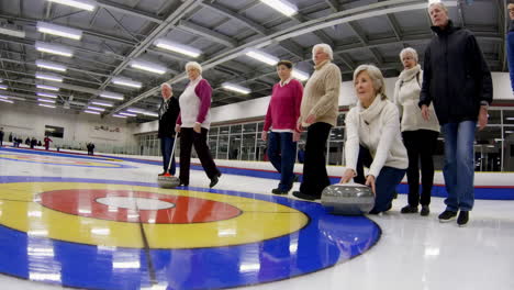 Senior Citizens Playing Curling