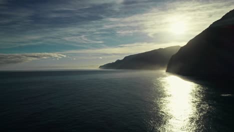 coastal cliffs and dramatic ocean sunset view