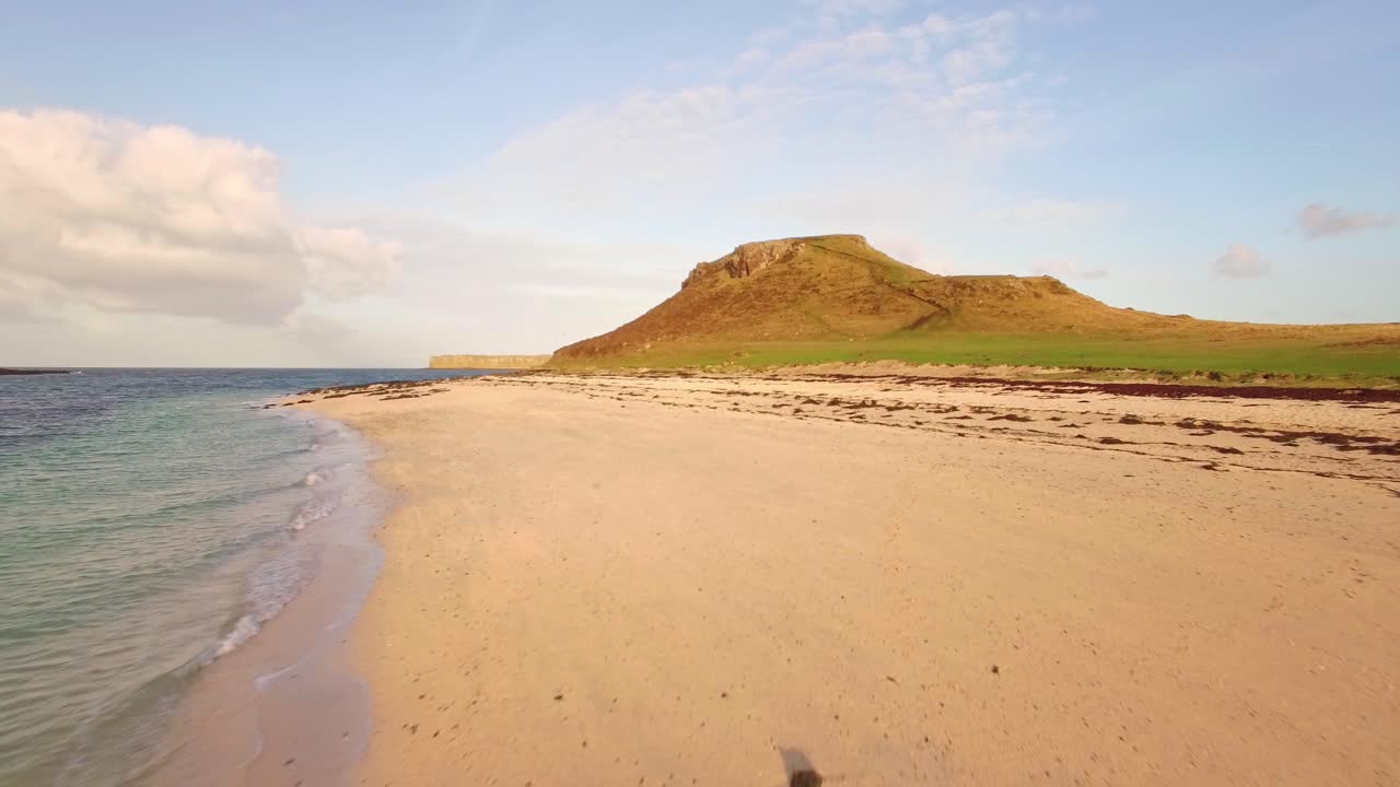 Isle of Skye Aerial Footage mountains, Coral Beach rivers and geological formations Clip 18 - Drone