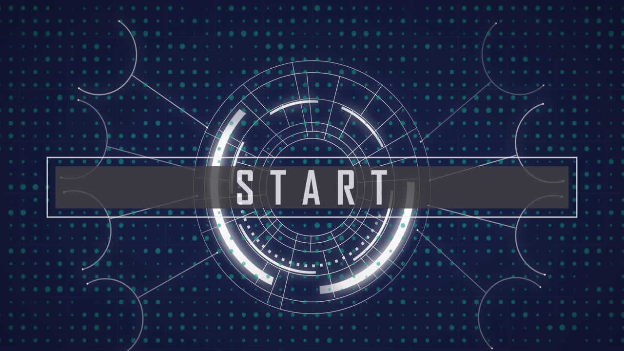 Animation of start text, scope scanning and data processing