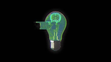 light bulb on black background