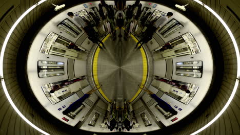 timelapse of tokyo city scene and skyline made into abstract fisheye tiny planet