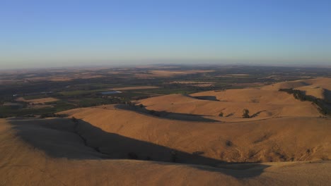 aerial drone view at sunset of steingarten lookout in south australia