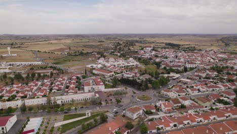 Aerial:-Castro-Verde,-Portugal-with-charming-streets-and-architecture