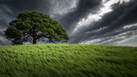 stormy day on a hill