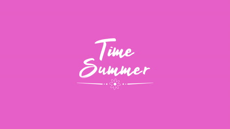 Summer-Time-with-cartoon-flowers-on-pink-gradient