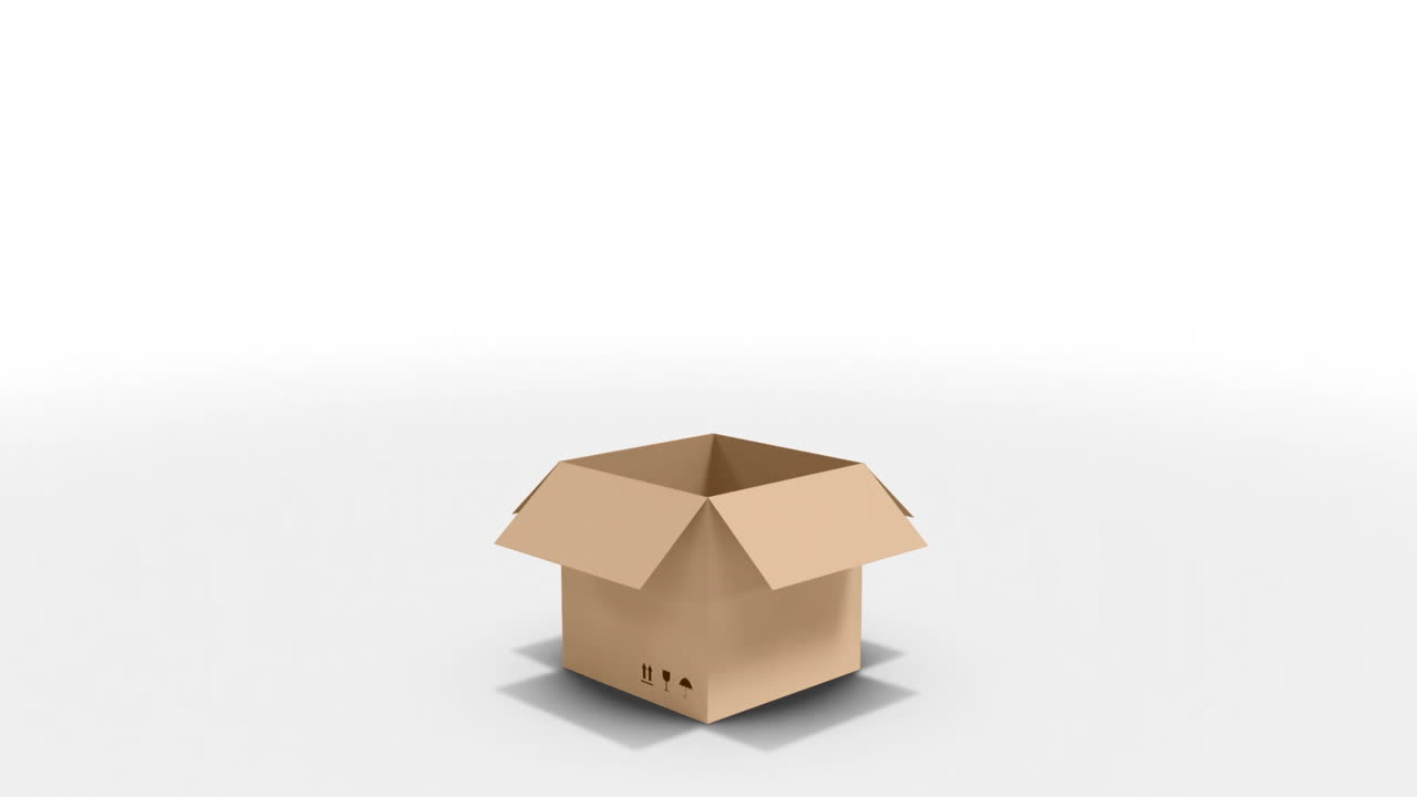 카드보드 상자 4k의 디지털로 생성된 비디오