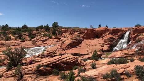 Slow-motion-view-of-waterfalls-at-Gunlock-State