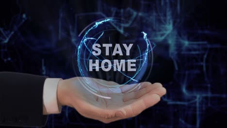 painted hand shows stay home