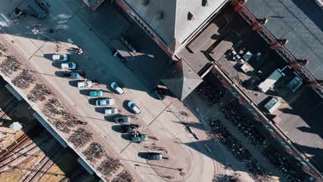 drone footage of copenhagen central station in denmark