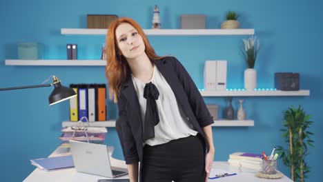 exercises that can be done in the office. business woman doing exercises.