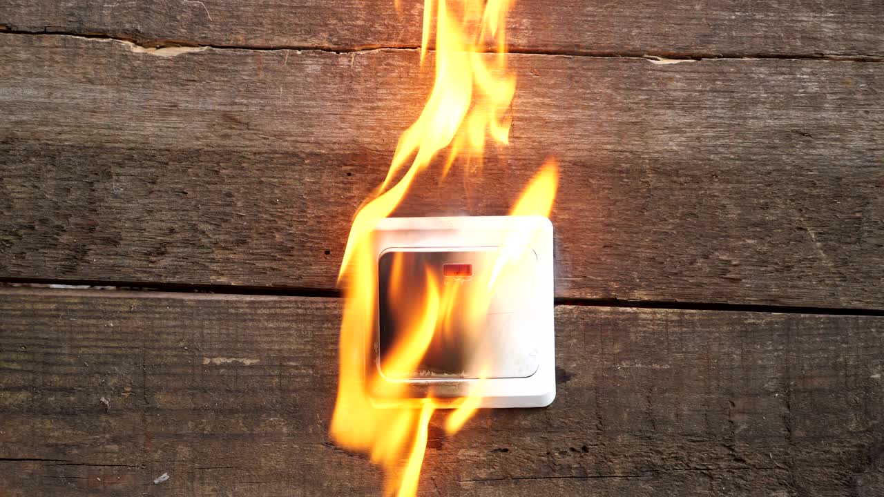 壁のソケット煙火災が発生しました