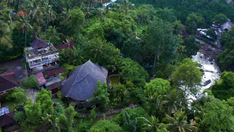 Eco-Villages-Near-Tegenungan-Waterfall-And-Blangsingah-Glass-Bridge,-Bali-Island,-Ubud,-Indonesia