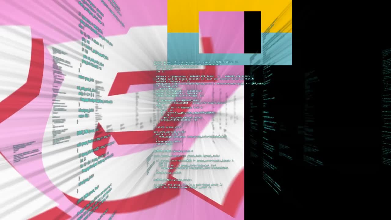 Animation of data processing over shapes and get ready text